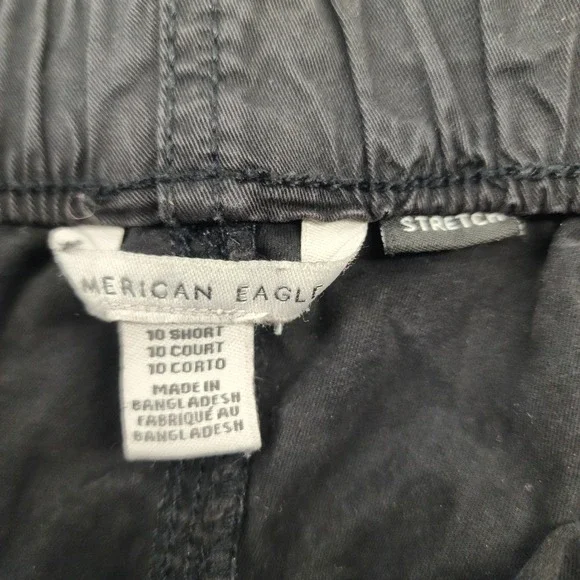American Eagle 10 Short | Black Cargo Jogger Pants Stretch Utility Women - Picture 7 of 8